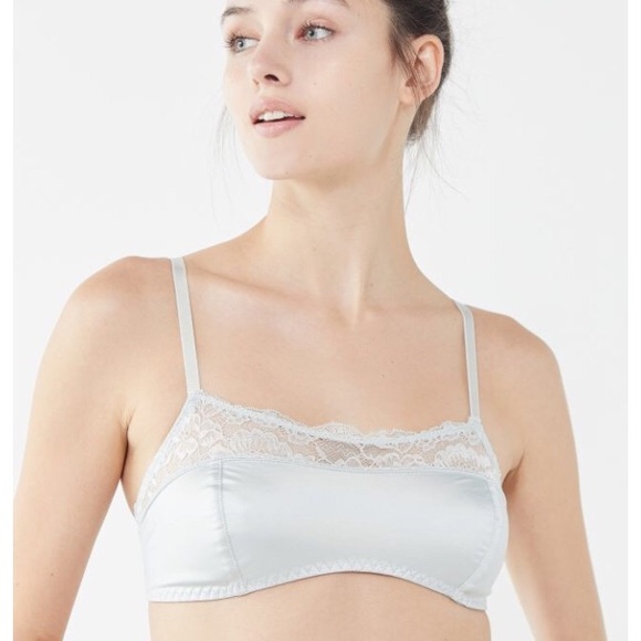 Blue Satin Lace Bralette - Picture 7 of 8